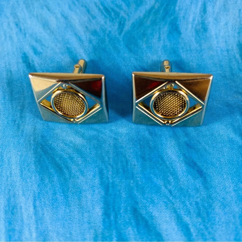 Gold mid mod Cufflinks by Swank